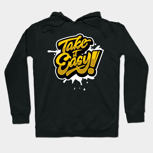 ake it Easy Retro Style Outdoors - Funny Saying Design 60's , 70's and 80's Fashion Hoodie by Printofi.com